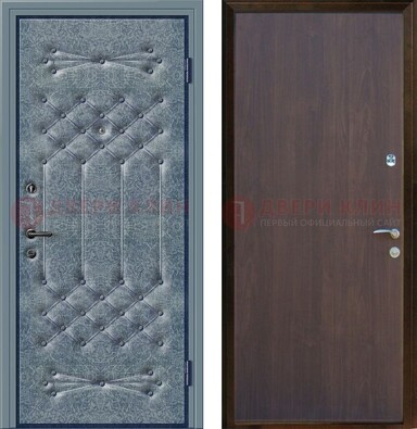Серая металлическая дверь с винилискожей ДВ-35 в Лыткарино