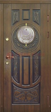 Одностворчатая входная дверь с виноритом и стеклом ДВТ-193 в Лыткарино
