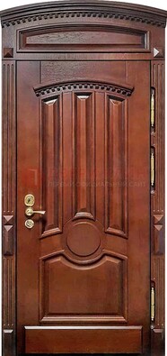 Темная стальная дверь с виноритом и фрамугой ДВТ-238 в Лыткарино
