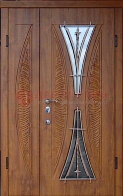 Входная классическая дверь с терморазрывом и коричневым МДФ ДВТ-76 в Лыткарино