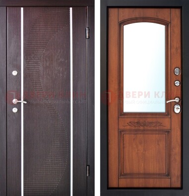 Входная дверь с МДФ и МДФ внутри с зеркалом ДЗ-88 в Лыткарино