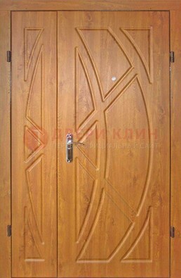 Полуторная металлическая дверь с МДФ золотой дуб ПЛ-17 в Лыткарино
