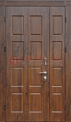 Коричневая уличная полуторная дверь с МДФ ПЛ-8 в Лыткарино