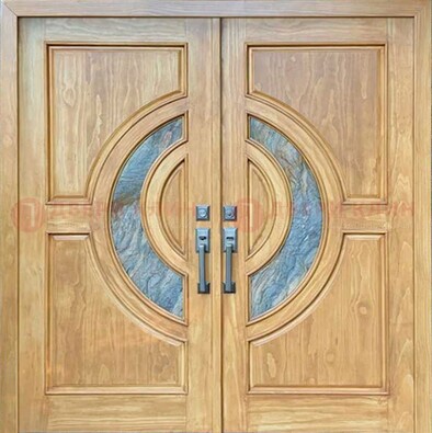 Двухстворчатая металлическая дверь с витражом ВЖ-11 в Лыткарино