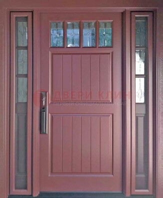 Входная дверь с массивом с фрамугами и витражом ВЖ-19 в Лыткарино